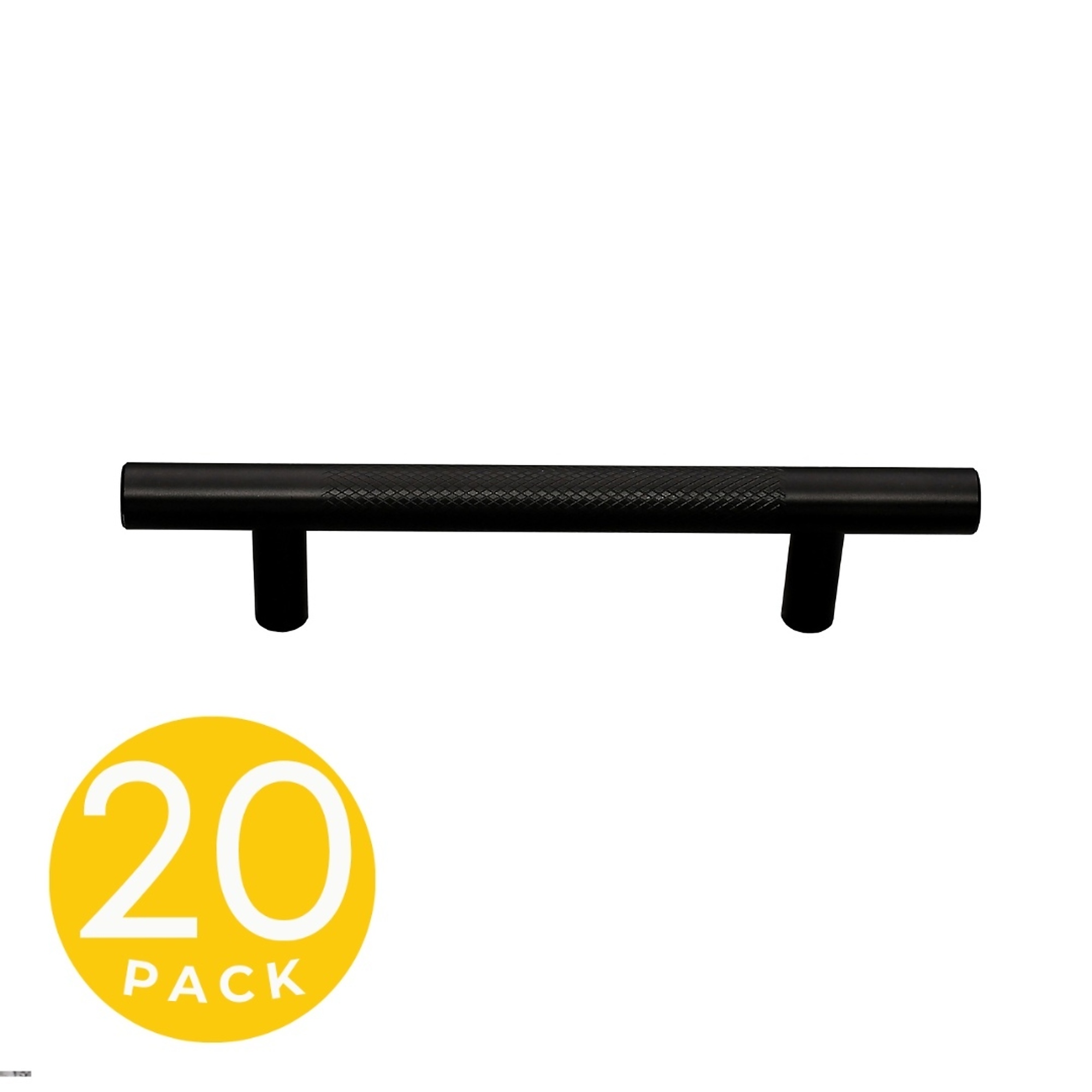 Sapphire Delta Series Modern Textured Cabinet Handle/Pull — 3.75in. Center-to-Center, Black, 20-Pack, Model# SP-1009KN-96-BK-20